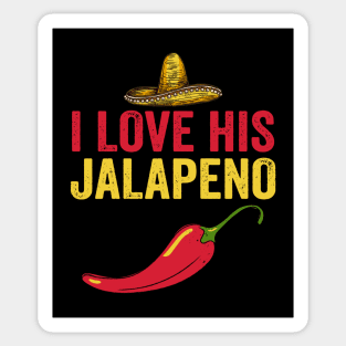 I Love His Jalapeno Cinco De Mayo Matching Couple Sticker